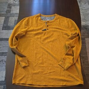 George Men's Mustard Long Sleeve Henley Shirt